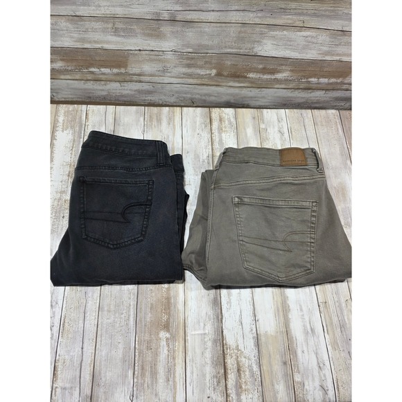 American Eagle By Payless Denim - American Eagle Women Lot‎ 10 Super Stretch Black Jeggings & 12 Reg. Green Jeans